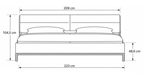 Bettgestell Interliving aus Holz in Anthrazit Interliving Schlafzimmer Serie 1023 – Bettgestell Winkelfuß, Liegefläche ca. 200 x 200 cm - Balkeneiche & Anthrazit