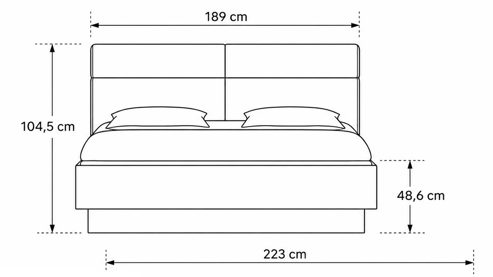 Bettgestell Interliving aus Holz in Holzfarben Interliving Schlafzimmer Serie 1023 – Bettgestell schwebend, Liegefläche ca. 180 x 200 cm - Balkeneiche & Anthrazit