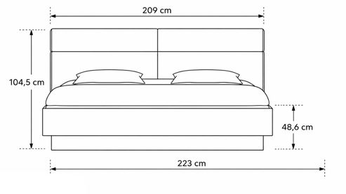 Bettgestell Interliving aus Holz in Holzfarben Interliving Schlafzimmer Serie 1023 – Bettgestell schwebend, Liegefläche ca. 200 x 200 cm - Balkeneiche & Anthrazit