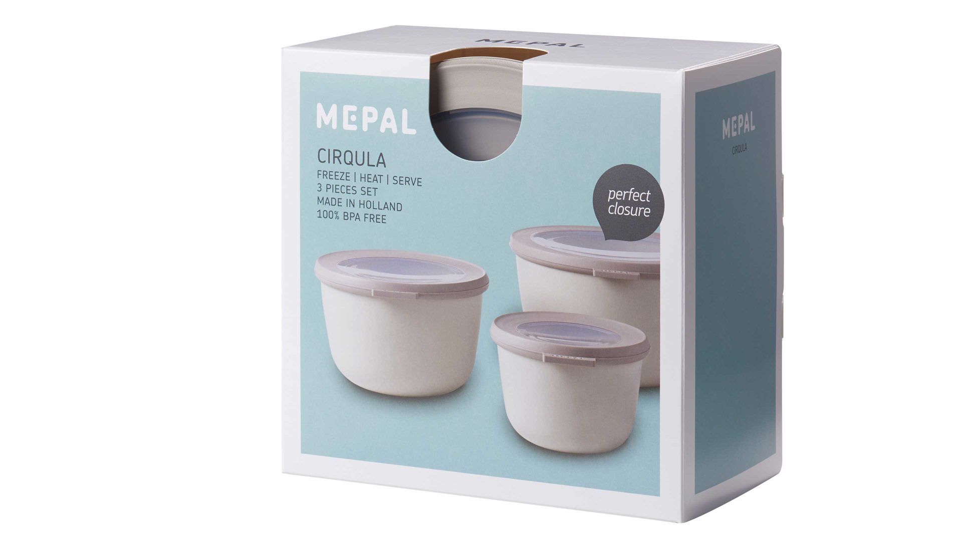 Dose Mepal aus Kunststoff in Weiß MEPAL Multischüssel-Set Cirqula nordisch weißer Kunststoff – dreiteilig, hohe Ausführung