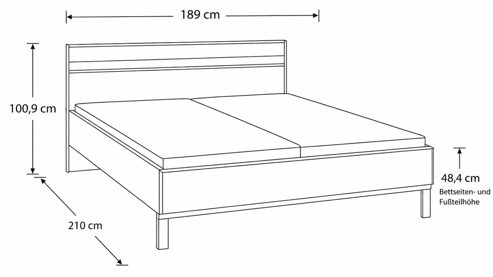 Komplettzimmer Interliving aus Holz in Beige Interliving Schlafzimmer Serie 1024 – Komplettzimmer Design 27, vierteilig - Sand & Balkeneiche