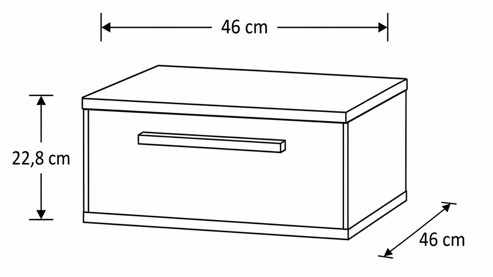 Nachtkommode Interliving aus Holz in Beige Interliving Schlafzimmer Serie 1024 – Nachtkonsole eine Schublade, Sand & Balkeneiche - Breite ca. 46 cm