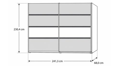 Kleiderschrank Interliving aus Holz in Beige Interliving Schlafzimmer Serie 1024 – Schwebetürenschrank Design 27,  Sand & Balkeneiche - zwei Türen, Breite ca. 241 cm