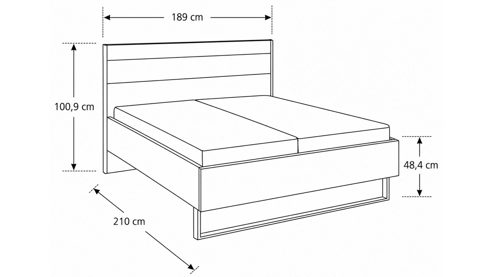 Komplettzimmer Interliving aus Holz in Grau Interliving Schlafzimmer Serie 1024 – Komplettzimmer Design 28, Taupe & Balkeneiche - Schwebetüren, Breite ca. 301 cm