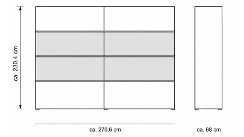 Komplettzimmer Interliving aus Holz in Grau Interliving Schlafzimmer Serie 1024 – Komplettzimmer Design 25, vierteilig - Taupe & Balkeneiche