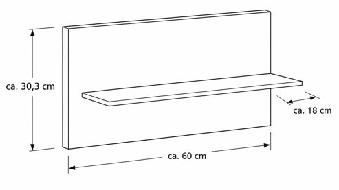 Paneel Interliving aus Holz in Holzfarben Interliving Kleiderschrank Serie 1207 – Paneelaufsatz links - Balkeneiche, Breite ca. 60 cm