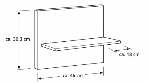 Paneel Interliving aus Holz in Hellgrau Interliving Schlafzimmer Serie 1207 – Paneel rechts, Breite ca. 46 cm - Satingrau