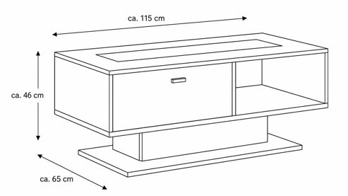 Couchtisch Interliving aus Holz in Holzfarben Interliving Wohnzimmer Serie 2025 - Couchtisch Wildeiche, Anthrazit & Kork - ca. 115 x 65 cm