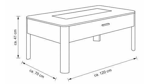 Couchtisch Interliving aus Holz in Holzfarben Interliving Wohnzimmer Serie 2029 - Couchtisch Wildeiche - ca. 110 x 65 cm