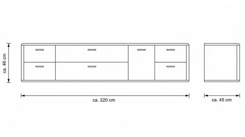 Wohnwand Interliving aus Holz in Holzfarben Interliving Wohnzimmer Serie 2029 - Wohnwand Wildeiche & Granit-Steinoptik - dreiteilig, Breite ca. 320 cm