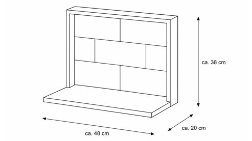 Wandregal Interliving aus Holz in Holzfarben Interliving Wohnzimmer Serie 2030 - Wandboard Wolfram Grey & Spaltholz - ca. 48 x 38 cm
