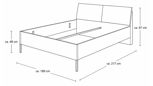 Komplettzimmer Interliving aus Holz in Hellgrau Interliving Schlafzimmer Serie 1036 – Komplettzimmer Champagner & Kernholz - vierteilig