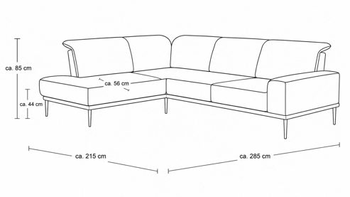 Ecksofa Interliving aus Stoff in Braun Interliving Sofa Serie 4250 – Ecksofa brauner Bezug Brisbane 9591 – Stellfläche ca. 215 x 285 cm