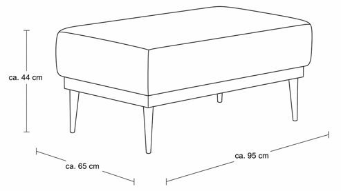 Polsterhocker Interliving aus Stoff in Braun Interliving Sofa Serie 4250 – Polsterhocker brauner Bezug Brisbane 9591 & Metallfüße 4.37 – ca. 65 x 95 cm