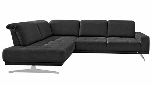 Ecksofa Interliving aus Stoff in Schwarz Interliving Sofa Serie 4250 – Ecksofa schwarzer Bezug Medea 7006 – Stellfläche ca. 215 x 285 cm