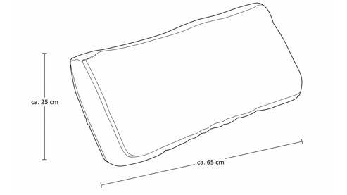 Einzelkissen Interliving aus Stoff in Braun Interliving Sofa Serie 4250 – Nierenkissen brauner Bezug Brisbane 9591 - Länge ca. 60 cm