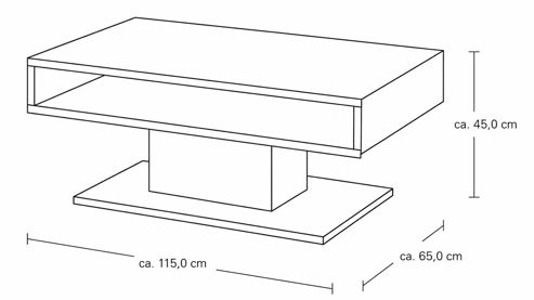 Couchtisch Interliving aus Holz in Holzfarben Interliving Wohnzimmer Serie 2024 - Couchtisch Eiche - ca. 115 x 65 cm