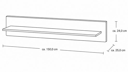 Wohnwand Interliving aus Holz in Holzfarben Interliving Wohnzimmer Serie 2024 - Wohnwand Eiche & Schwarzglas - dreiteilig, Breite ca. 299 cm