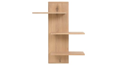 Wandregal Interliving aus Holz in Holzfarben Interliving Wohnzimmer Serie 2024 - Wandregal Eiche - drei Böden, ca. 85 x 106 cm