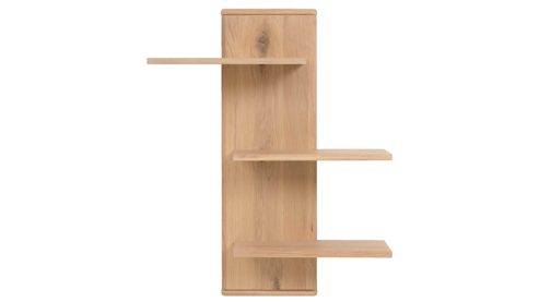 Wandregal Interliving aus Holz in Holzfarben Interliving Wohnzimmer Serie 2024 - Wandregal Eiche - drei Böden, ca. 85 x 106 cm