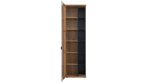 Wohnwand Interliving aus Holz in Holzfarben Interliving Wohnzimmer Serie 2027 - Wohnwand Asteiche - dreiteilig, Breite ca. 286 cm