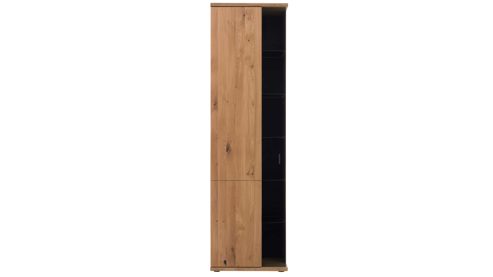Vitrine Interliving aus Holz in Holzfarben Interliving Wohnzimmer Serie 2027 - Vitrine Asteiche - eine Tür, Höhe ca. 209 cm