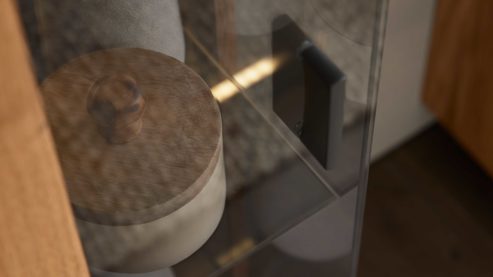 Wohnwand Interliving aus Holz in Holzfarben Interliving Wohnzimmer Serie 2027 - Wohnwand Asteiche - dreiteilig, Breite ca. 286 cm