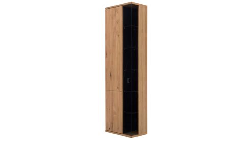 Vitrine Interliving aus Holz in Holzfarben Interliving Wohnzimmer Serie 2027 - Vitrine Asteiche - eine Tür, Höhe ca. 209 cm