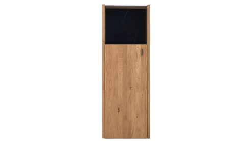 Vitrine Interliving aus Holz in Holzfarben Interliving Wohnzimmer Serie 2027 - Highboard-Vitrine Asteiche - eine Tür, Höhe ca. 144 cm