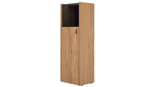 Vitrine Interliving aus Holz in Holzfarben Interliving Wohnzimmer Serie 2027 - Highboard-Vitrine Asteiche - eine Tür, Höhe ca. 144 cm