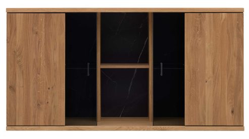Hängeschrank Interliving aus Holz in Holzfarben Interliving Wohnzimmer Serie 2027 - Hängeschrank Asteiche - zwei Türen, Breite ca. 140 cm