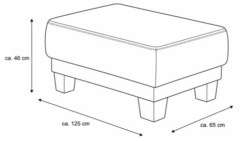 Polsterhocker Interliving aus Stoff in Dunkelbraun Interliving Sofa Serie 4252 – Polsterhocker schokobrauner Stoff Büffel & Buchenholzfüße – ca. 125 x 65 cm
