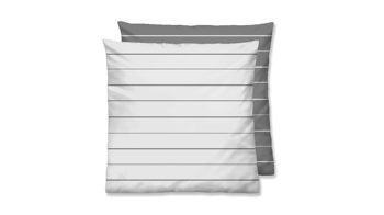 Kissenbezug /-hülle Biberna® schmänk aus Stoff in Grau biberna® Mako-Satin Kissenbezug Streifen Mix & Match sturm- und hellgraue Streifen – ca. 40 x 40 cm