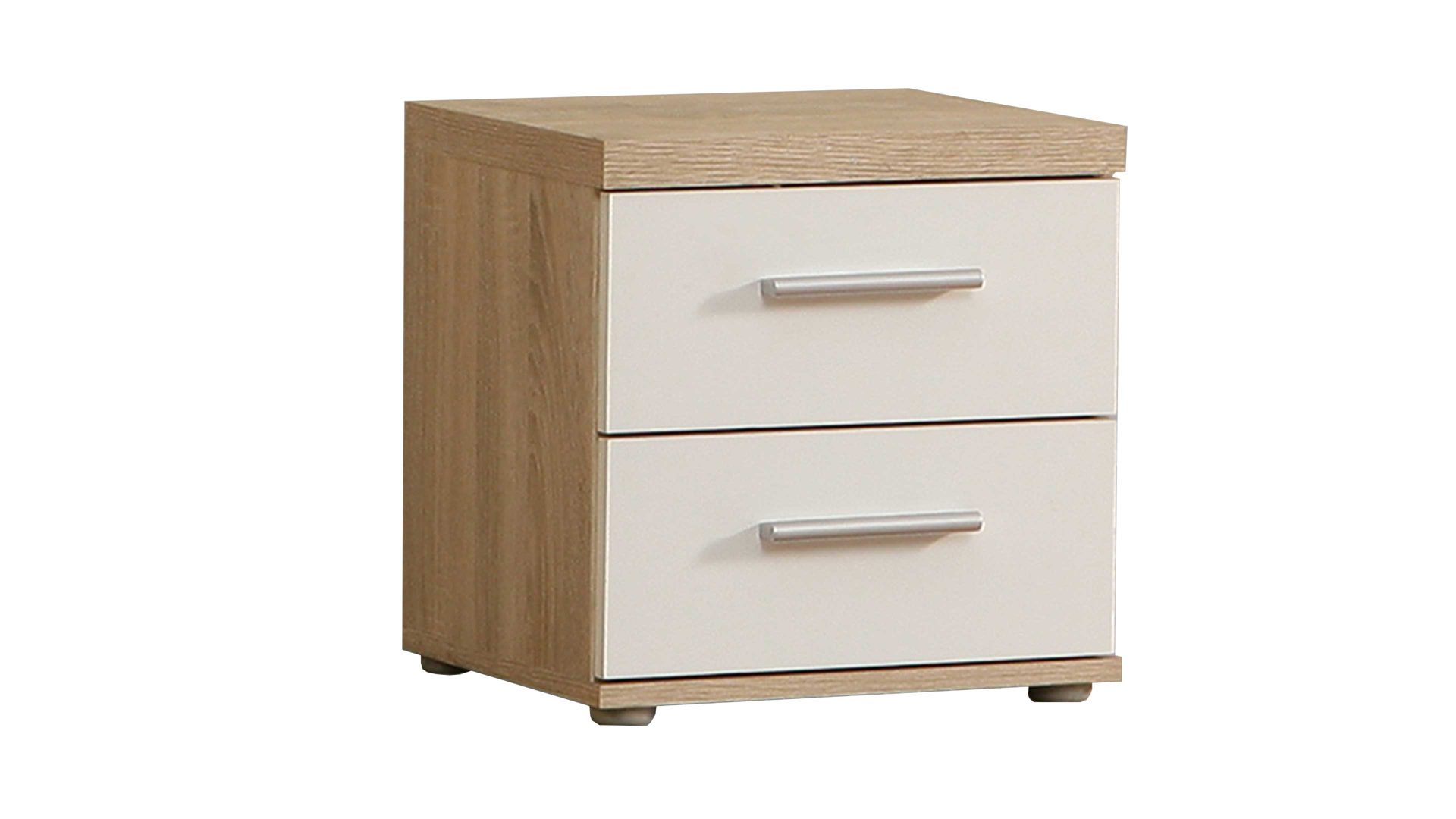 Nachtkommode Forte® aus Holz in Holzfarben Nachtkommode Winnie Sonoma Eiche & Weiß – zwei Schubladen