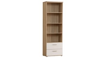 Regal Forte® aus Holz in Holzfarben Regal Winnie mit Schubladen Sonoma Eiche & Weiß – zwei Schubladen