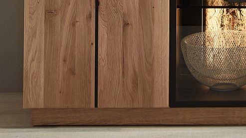 Sideboard PARTNERRING COLLECTION aus Holz in Holzfarben PARTNERRING COLLECTION Wohnmöbel Donna - Sideboard Wildeiche Bianco - drei Türen, drei Schubladen, Breite ca. 180 cm