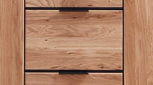 Highboard PARTNERRING COLLECTION aus Holz in Holzfarben PARTNERRING COLLECTION Wohnmöbel Donna - Highboard Wildeiche Bianco - drei Türen, zwei Schubladen, Breite ca. 122 cm