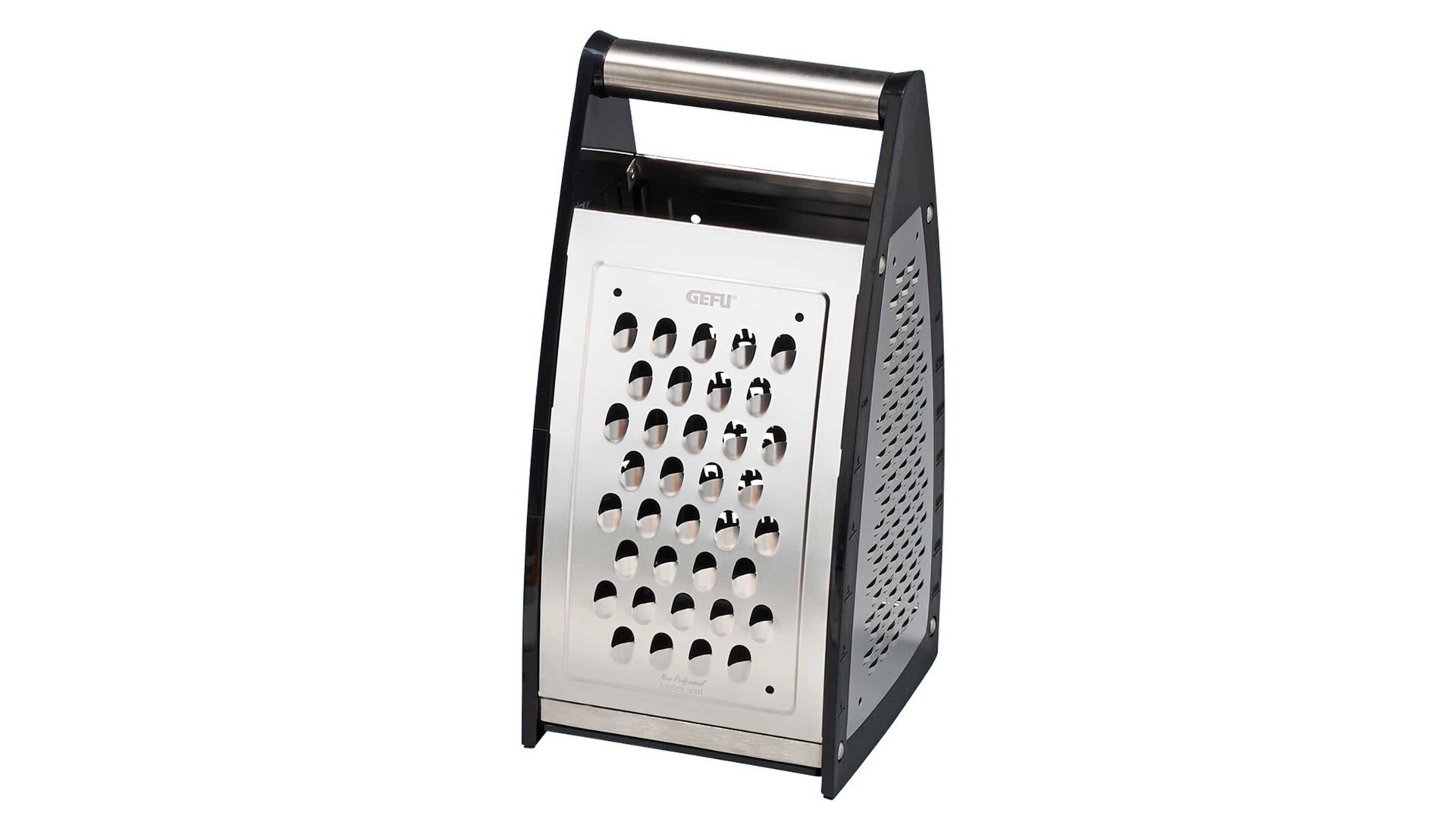 Reibe Gefu® aus Metall in Metallfarben GEFU® Vierkantreibe Quinto Edelstahl & schwarzer Kunststoff