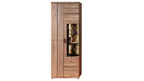 Vitrine PARTNERRING COLLECTION aus Holz in Holzfarben PARTNERRING COLLECTION Wohnmöbel Donna - Vitrine Wildeiche Bianco - drei Türen, Höhe ca. 207 cm