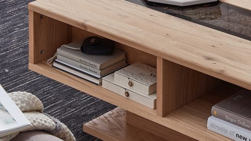 Couchtisch PARTNERRING COLLECTION aus Holz in Holzfarben PARTNERRING COLLECTION Wohnmöbel Donna - Couchtisch Wildeiche Bianco - ca. 115 x 65 cm