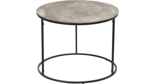 Beistelltisch Mirrors and more aus Metall in Silber Beistelltisch Padma Silber & Schwarz - Durchmesser ca. 60 cm