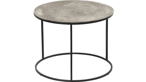 Beistelltisch Mirrors and more aus Metall in Silber Beistelltisch Padma Silber & Schwarz - Durchmesser ca. 60 cm