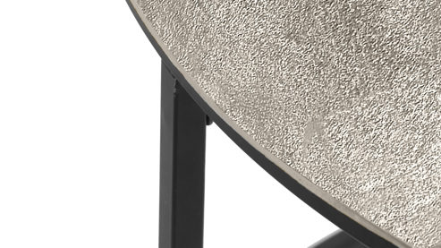 Beistelltisch Mirrors and more aus Metall in Silber Beistelltisch Padma Silber & Schwarz - Durchmesser ca. 60 cm