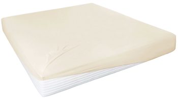 Spannbettlaken H. g. hahn haustextilien® aus Stoff in Creme HAHN Spannbettlaken für Boxspringmatratzen ecrufarbenes Feinjersey – ca. 190 x 200 cm