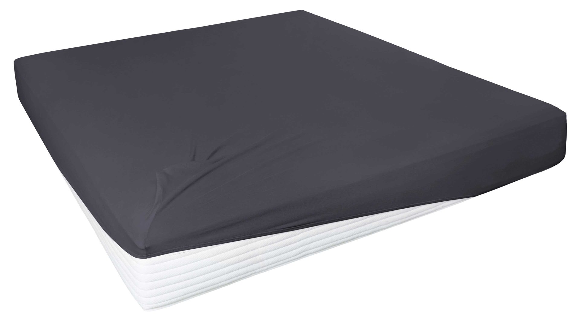 Spannbettlaken H. g. hahn haustextilien® aus Stoff in Anthrazit HAHN Spannbettlaken für Boxspringmatratzen anthrazitfarbenes Feinjersey – ca. 190 x 200 cm