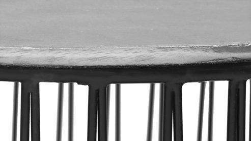 Beistelltisch Mirrors and more aus Metall in Silber Beistelltisch Rinari Silber & Schwarz - Durchmesser ca. 41 cm