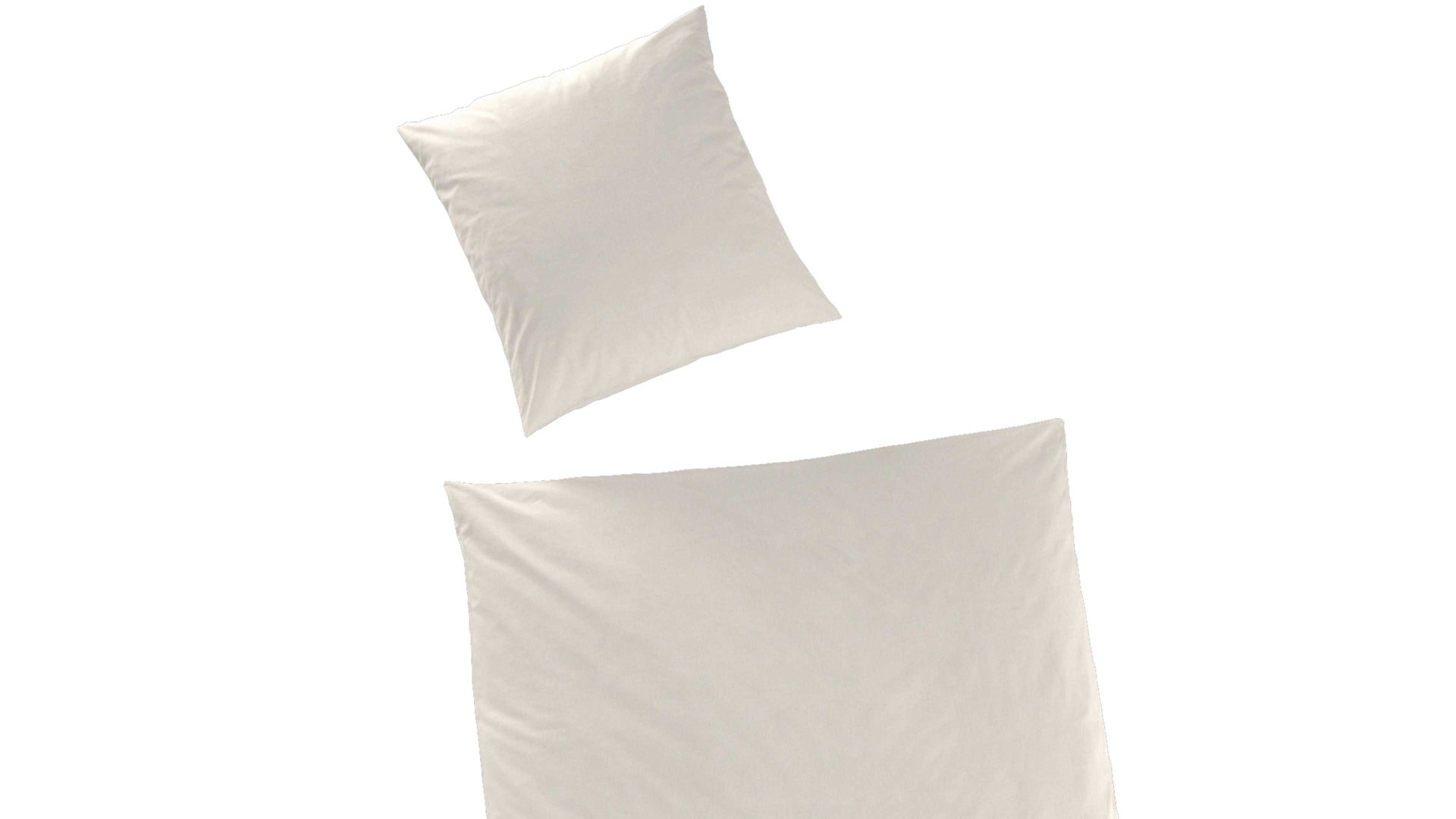 Bettwäsche-Set H. g. hahn haustextilien® aus Stoff in Beige Luxus-Satin-Bettwäsche Sempre champagnerfarbener Baumwollsatin - zweiteilig, ca. 135 x 200 cm