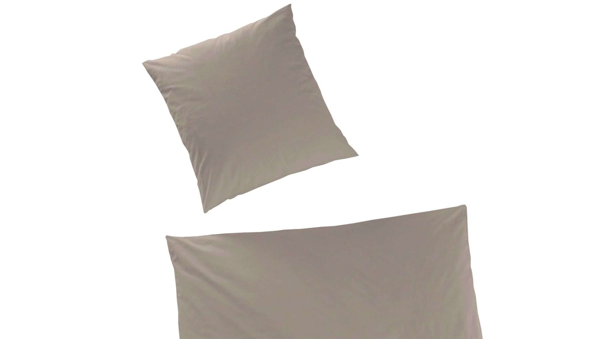 Bettwäsche-Set H. g. hahn haustextilien® aus Stoff in Hellbraun HAHN Luxus-Satin-Bettwäsche Sempre taupefarbener Baumwollsatin – zweiteilig, ca. 155 x 200 cm