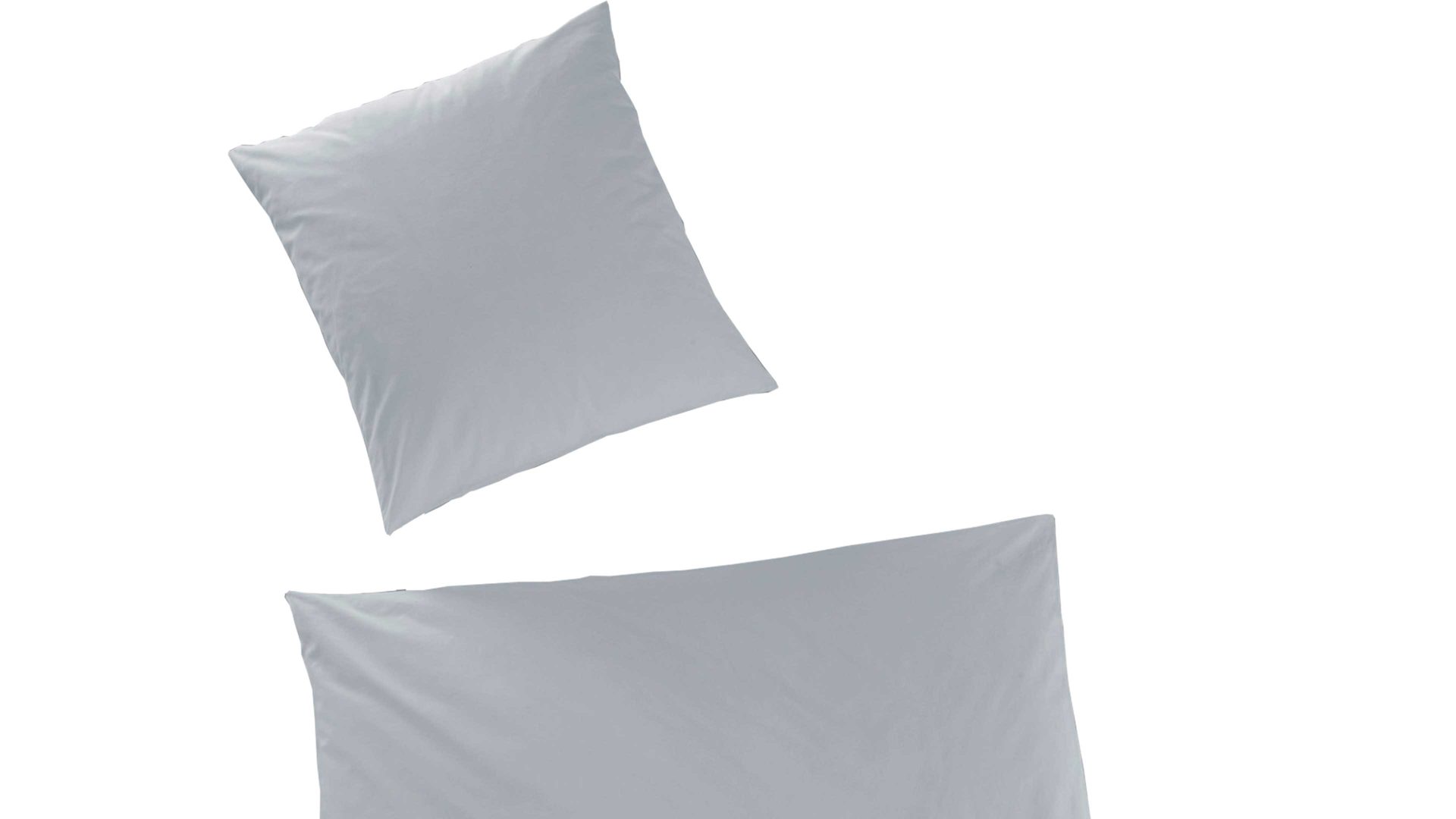 Bettwäsche-Set H. g. hahn haustextilien® aus Stoff in Hellgrau HAHN Luxus-Satin-Bettwäsche Sempre silberfarbener Baumwollsatin - zweiteilig, ca. 135 x 200 cm