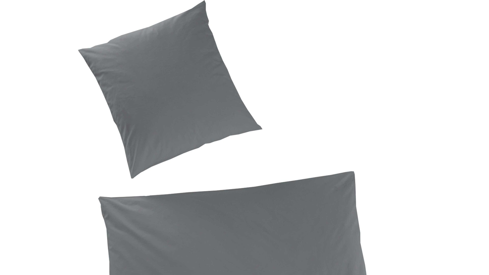 Bettwäsche-Set H. g. hahn haustextilien® aus Stoff in Dunkelgrau HAHN Luxus-Satin-Bettwäsche Sempre graphitfarbener Baumwollsatin - zweiteilig, ca. 135 x 200 cm